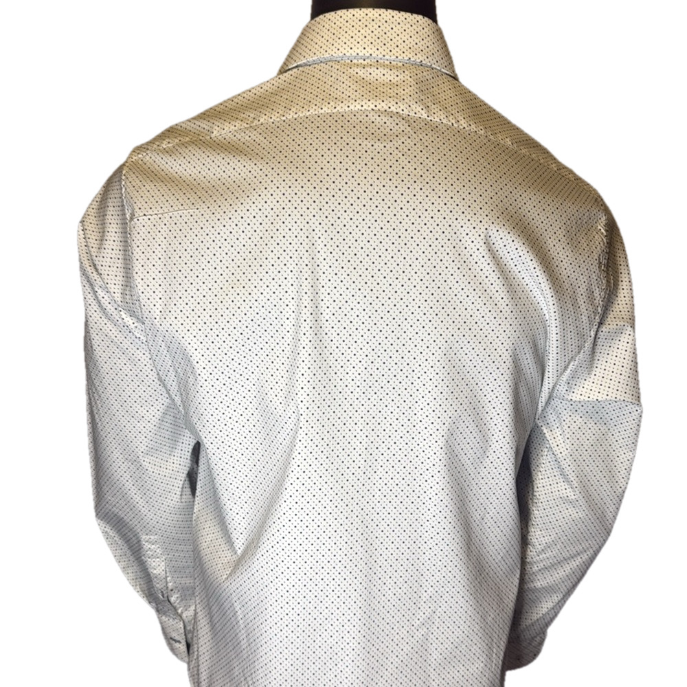 Madison Wht/blk Poker dot Shirt Slim fit XL neck 17.5 sleeves 34/35. EA012 - Picture 6 of 6